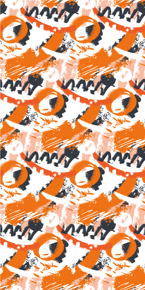 Orange vinyl rug with abstract orange strokes - TenStickers