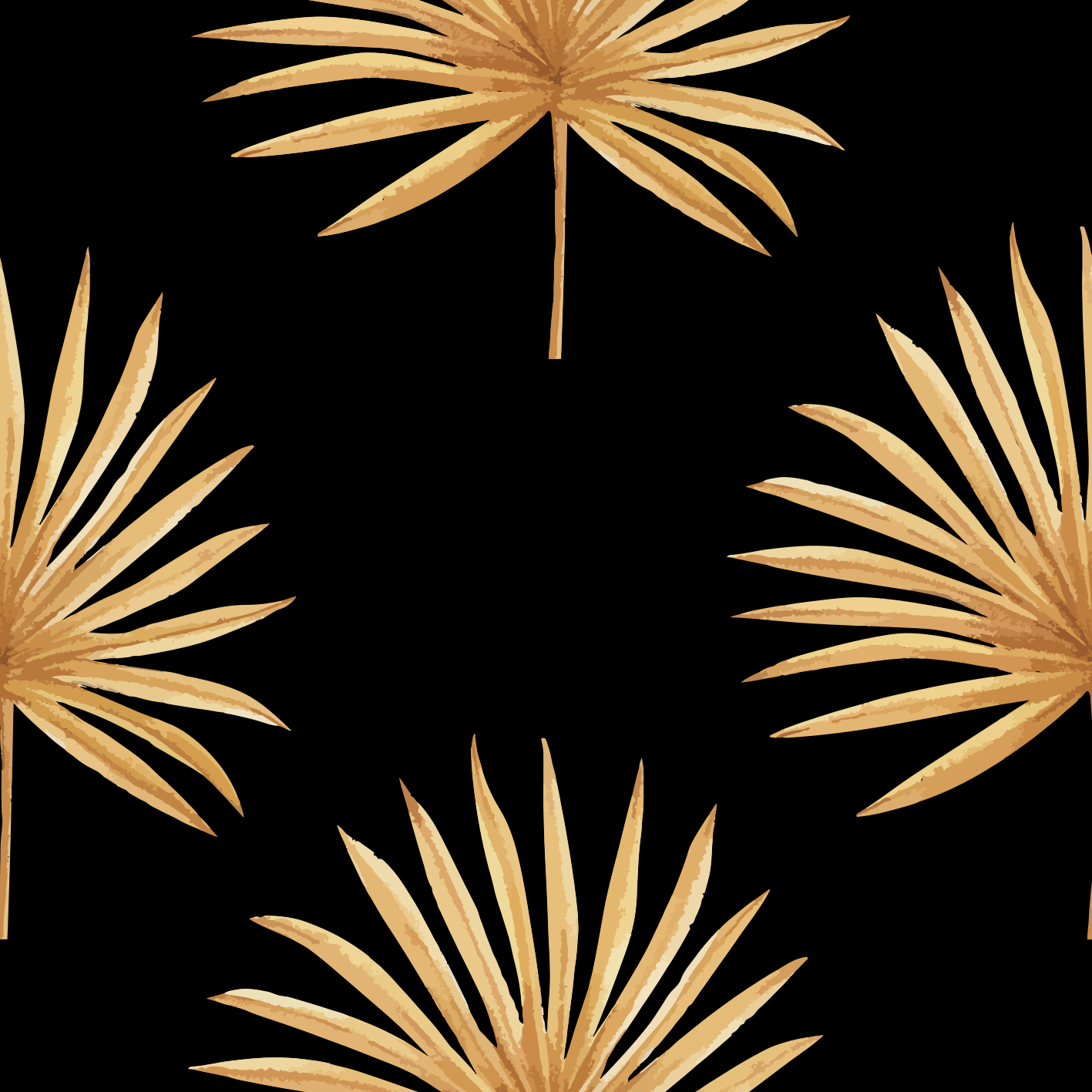 Black vinyl rug with fern design - TenStickers
