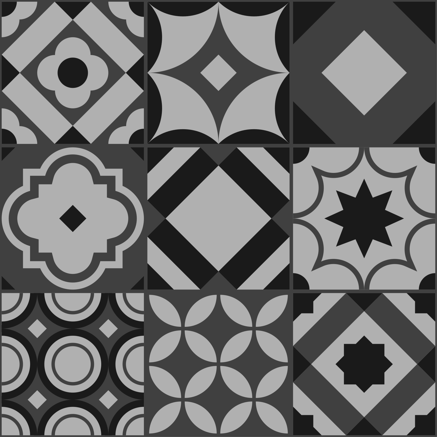 Black vinyl rug in black tiles design - TenStickers