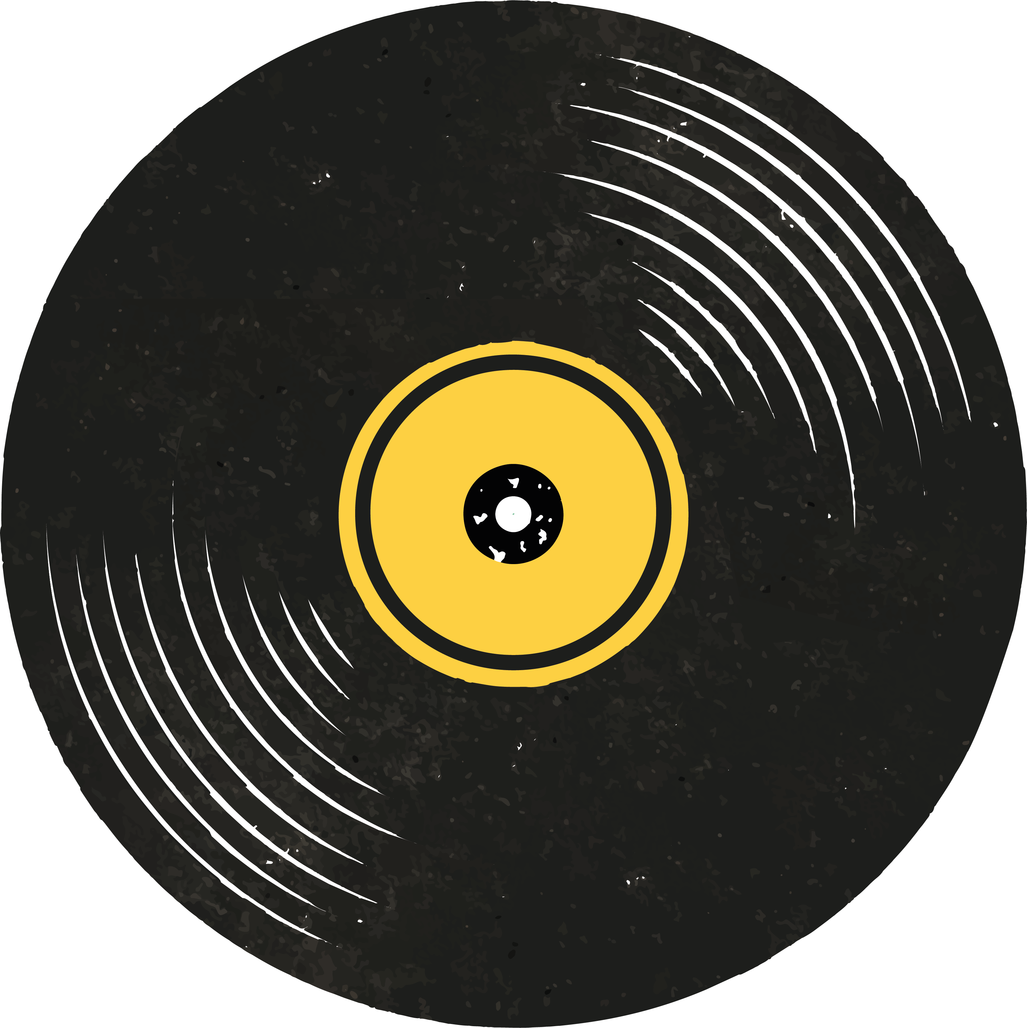 Black vinyl rug inspired by vintage records - TenStickers