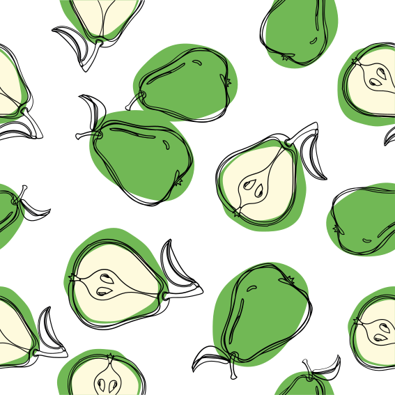 Green vinyl rug pear kitchen tile stickers - TenStickers