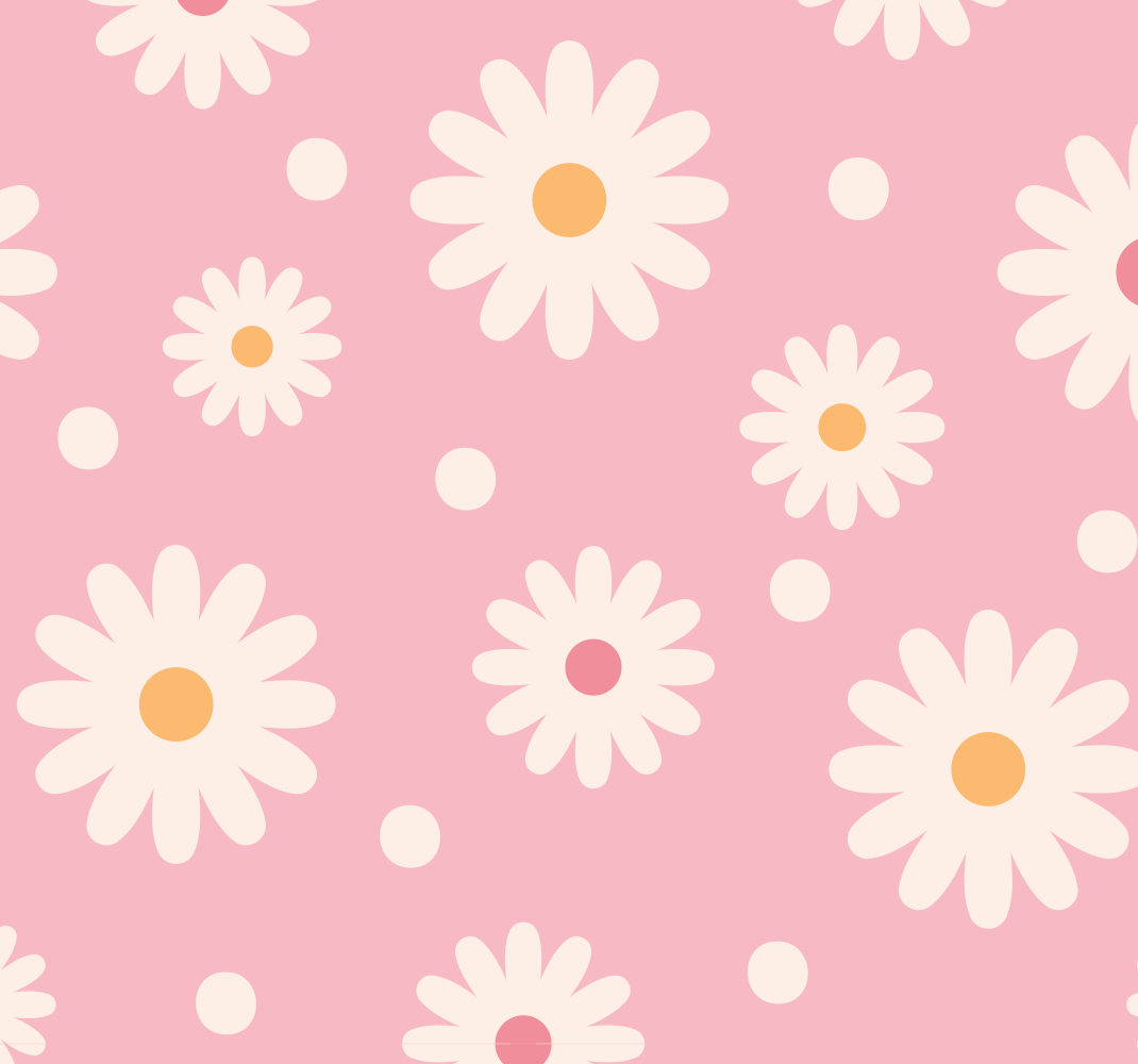 Outdoor vinyl rug with pink vintage daisy design - TenStickers