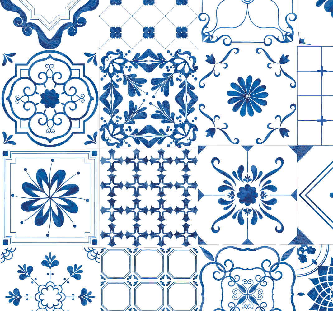 Outdoor vinyl rug in nordic tile design - TenStickers