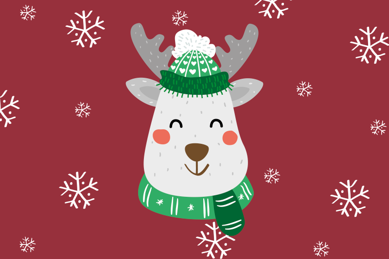 Red vinyl rug christmas deer for kids - TenStickers