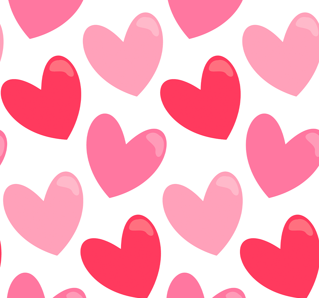 Pink vinyl rug in large heart shapes - TenStickers