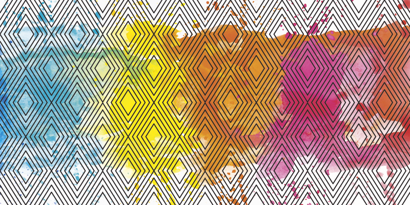 Multicolor Geometric Pattern modern rug - TenStickers