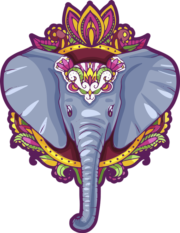 Decorative Elephant animal vinyl rug - TenStickers