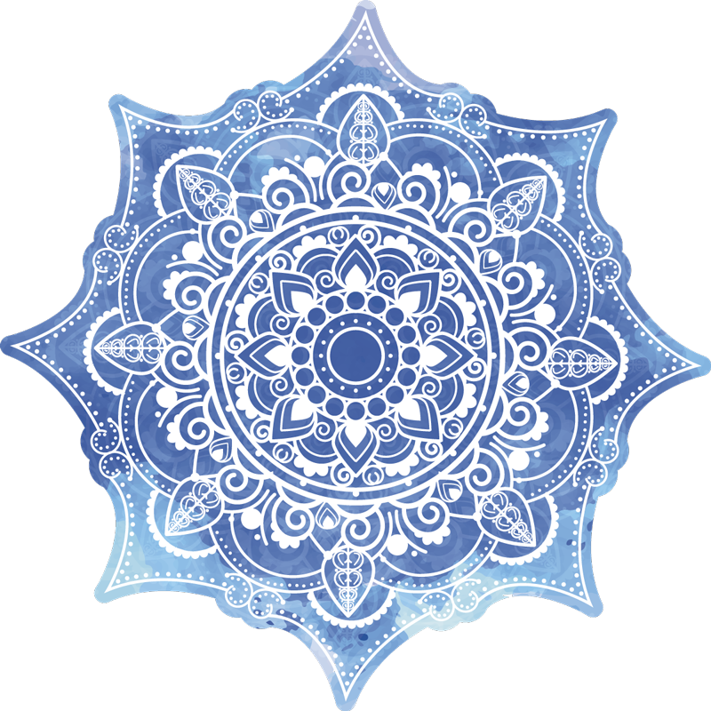 Blue Mandala Design mandala vinyl rug - TenStickers
