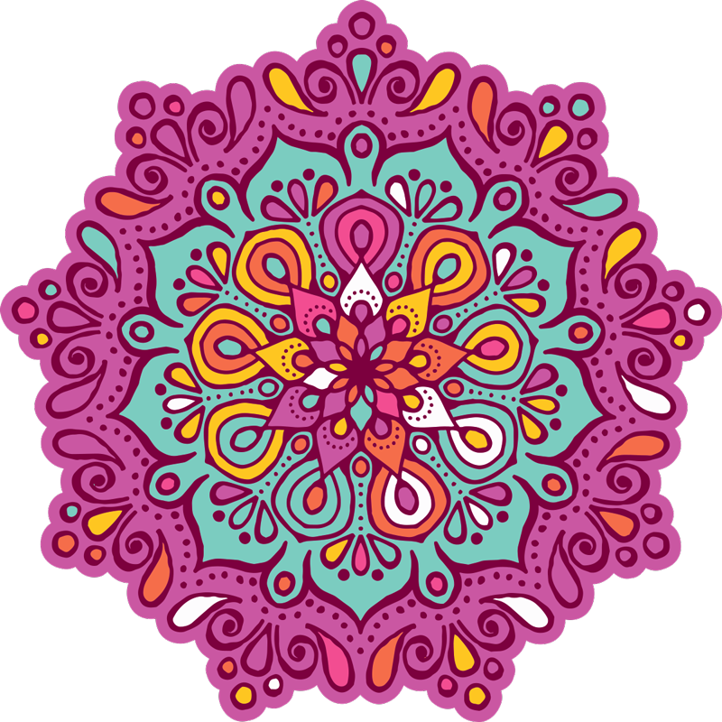 Colorful Mandala Design mandala vinyl rug - TenStickers