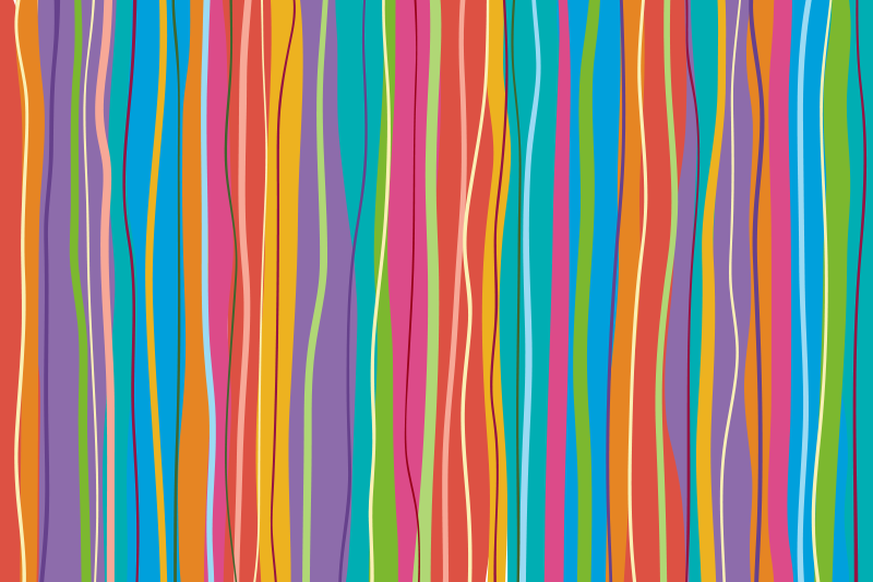 Stunning colored stripes modern vinyl rug - TenStickers