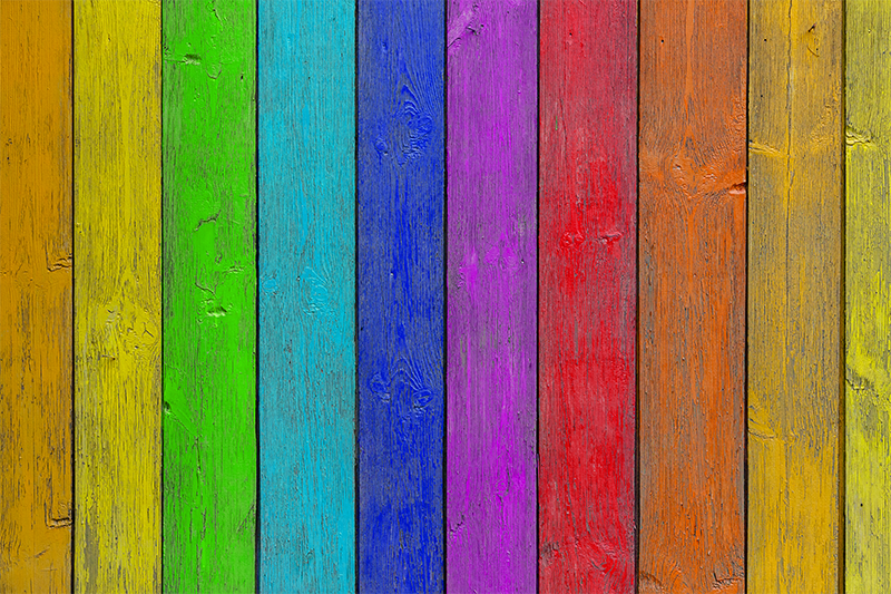 Rainbow Plank Texture textured vinyl rug - TenStickers