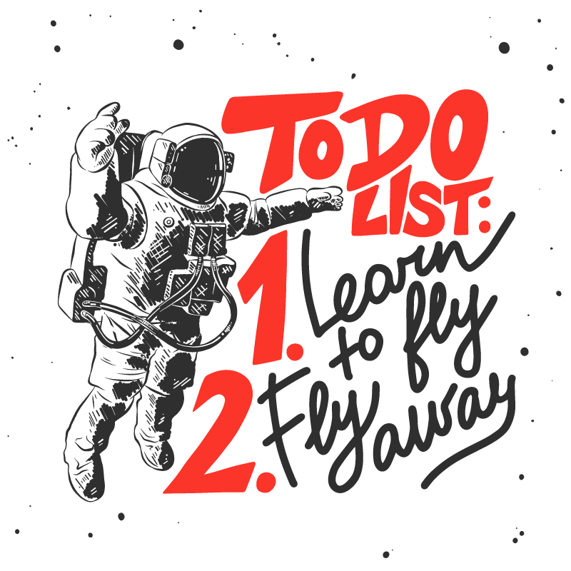 Astronaut To-Do List custom rug - TenStickers