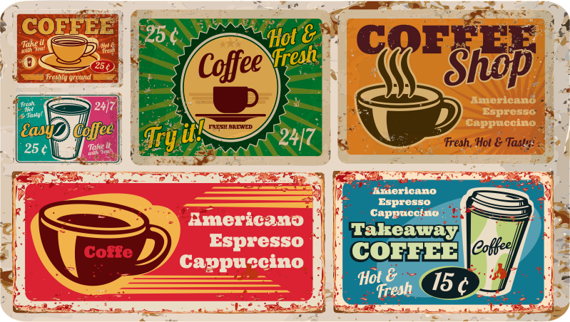 Café Themed Motifs custom rug - TenStickers