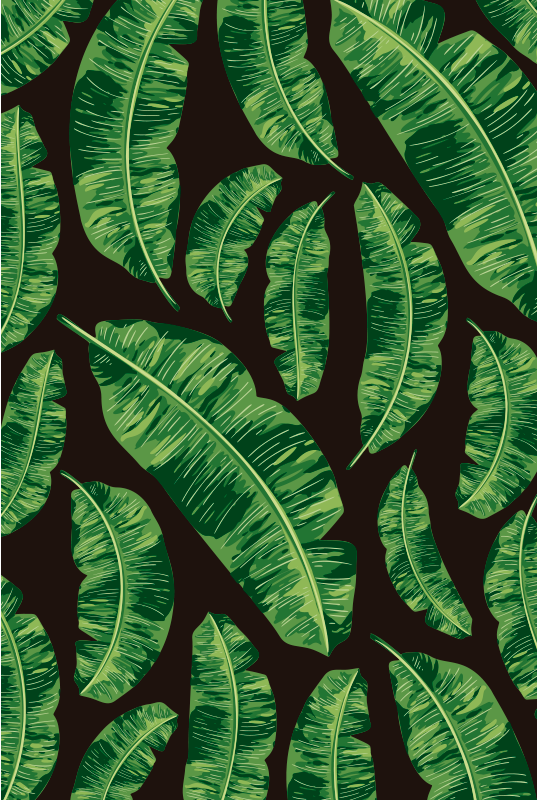 Nature vinyl rug with green leaf design - TenStickers