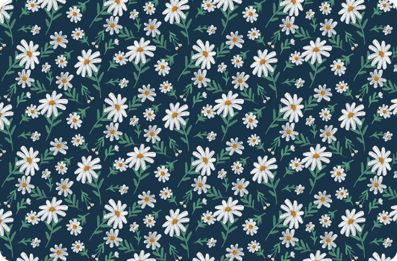 Daisy Pattern Surface floral vinyl rug - TenStickers