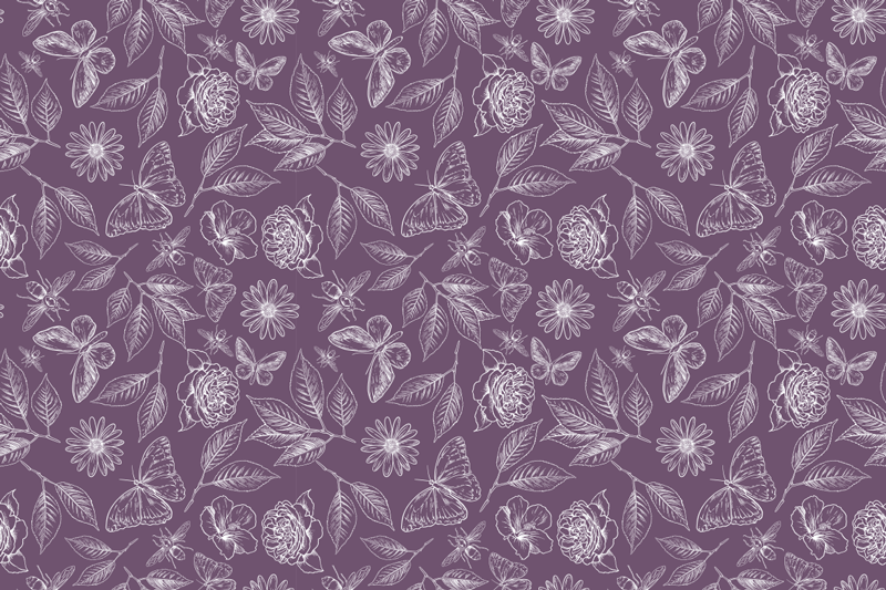 Floral Symmetry floral vinyl rug - TenStickers