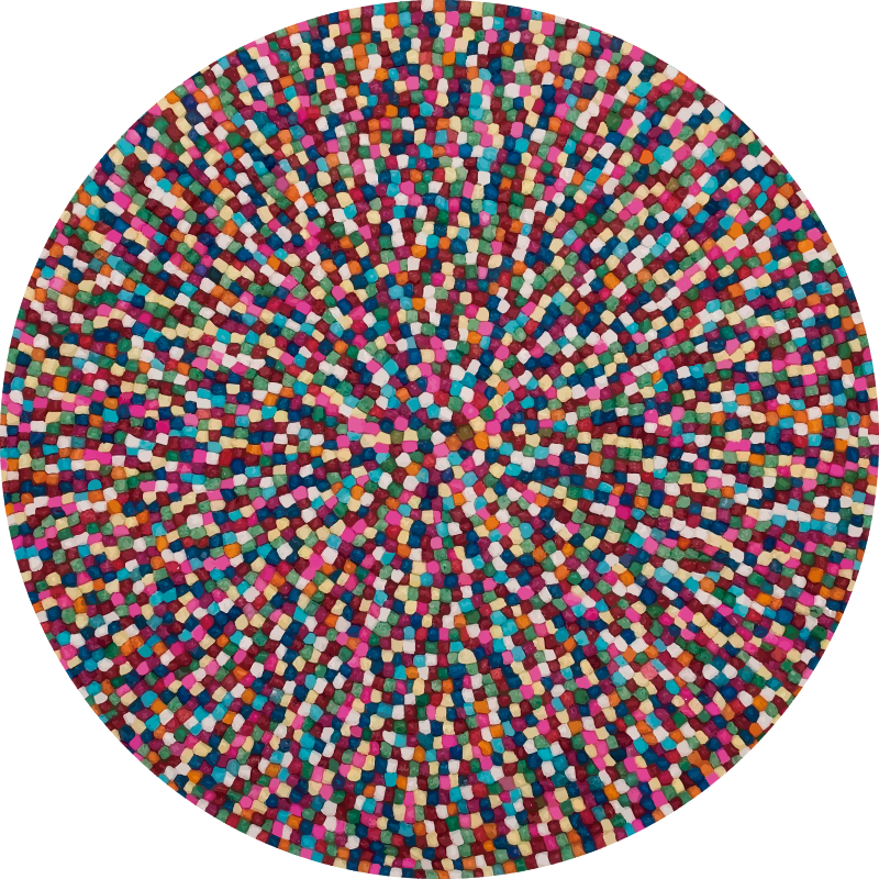 Colorful Mosaic Burst geometric vinyl rug - TenStickers