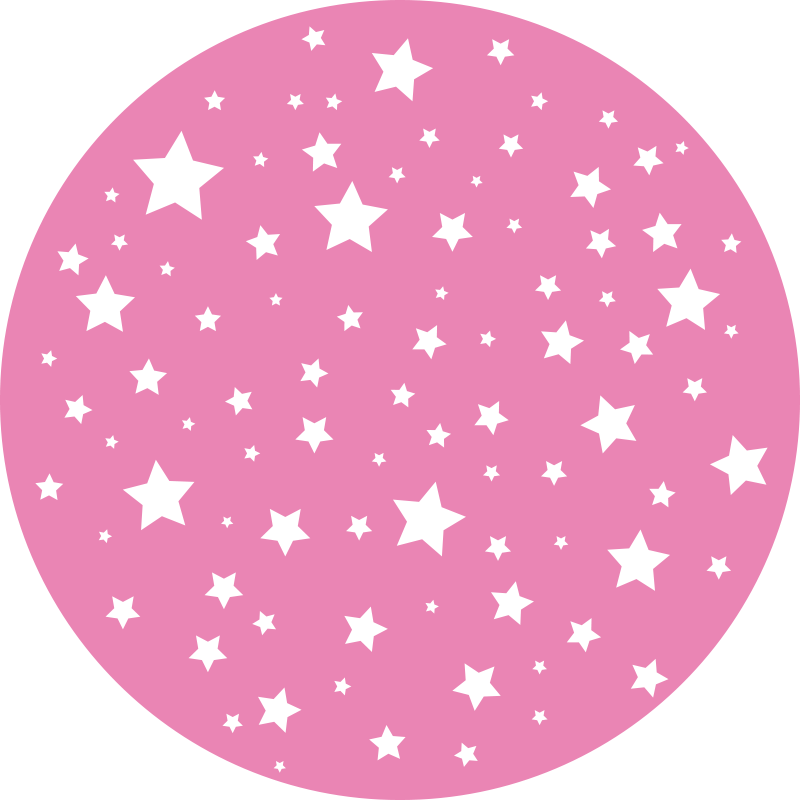 Stellar Pink Circle star vinyl rug - TenStickers