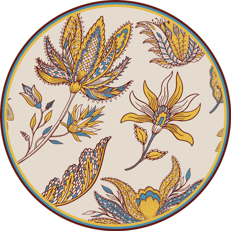 Ornate Floral Elegance floral vinyl rug - TenStickers