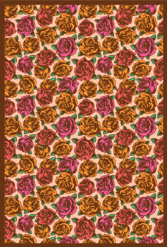 Rose Patterned floral vinyl rug - TenStickers