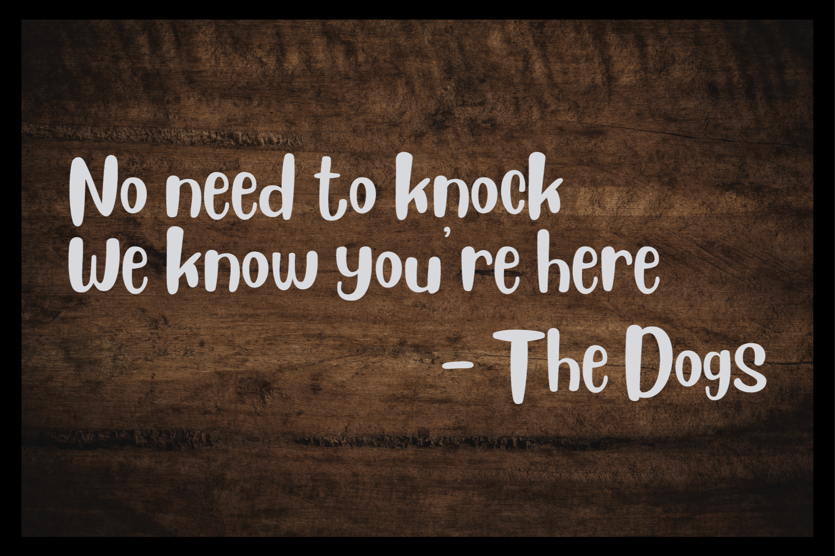 No need to knock dog vinyl rug - TenStickers