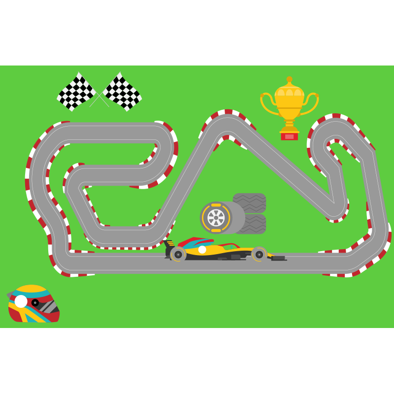 Racing car track vinyl rug - TenStickers