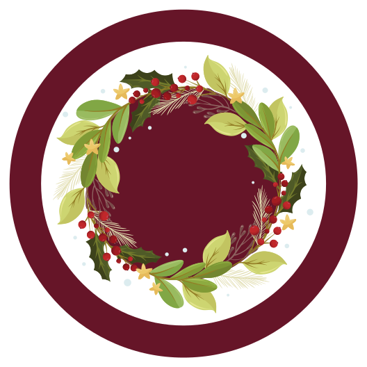 Festive Wreath Circle Christmas vinyl rug - TenStickers