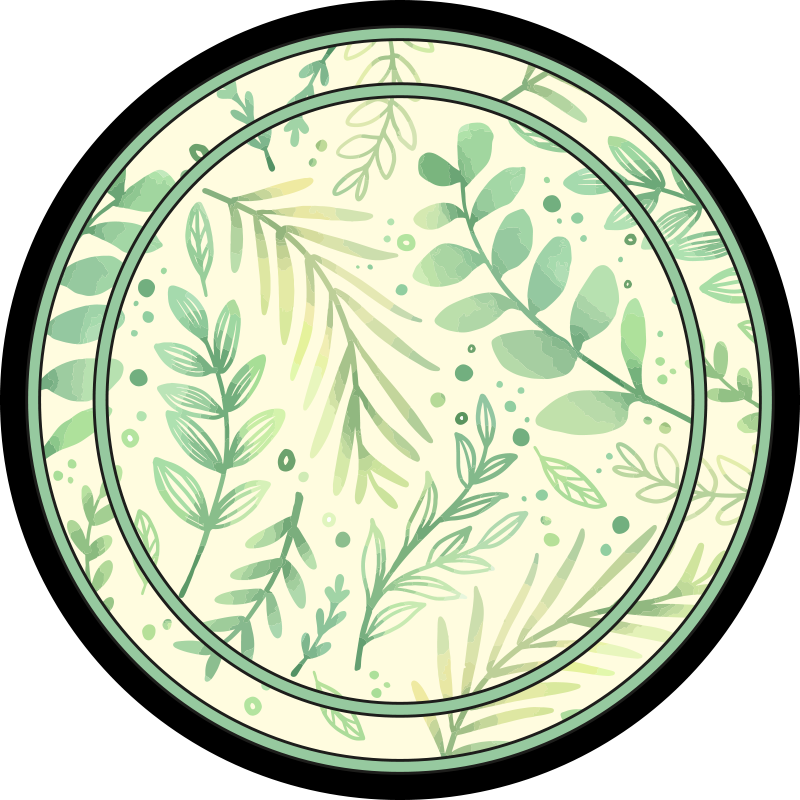 Botanical Motif Accent floral vinyl rug - TenStickers