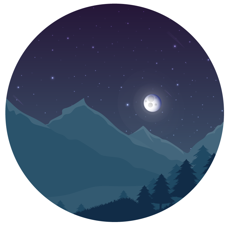 Mountainous Nightfall nature vinyl rug - TenStickers