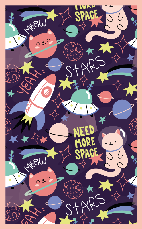 Pop Space vintage rug for bedroom - TenStickers