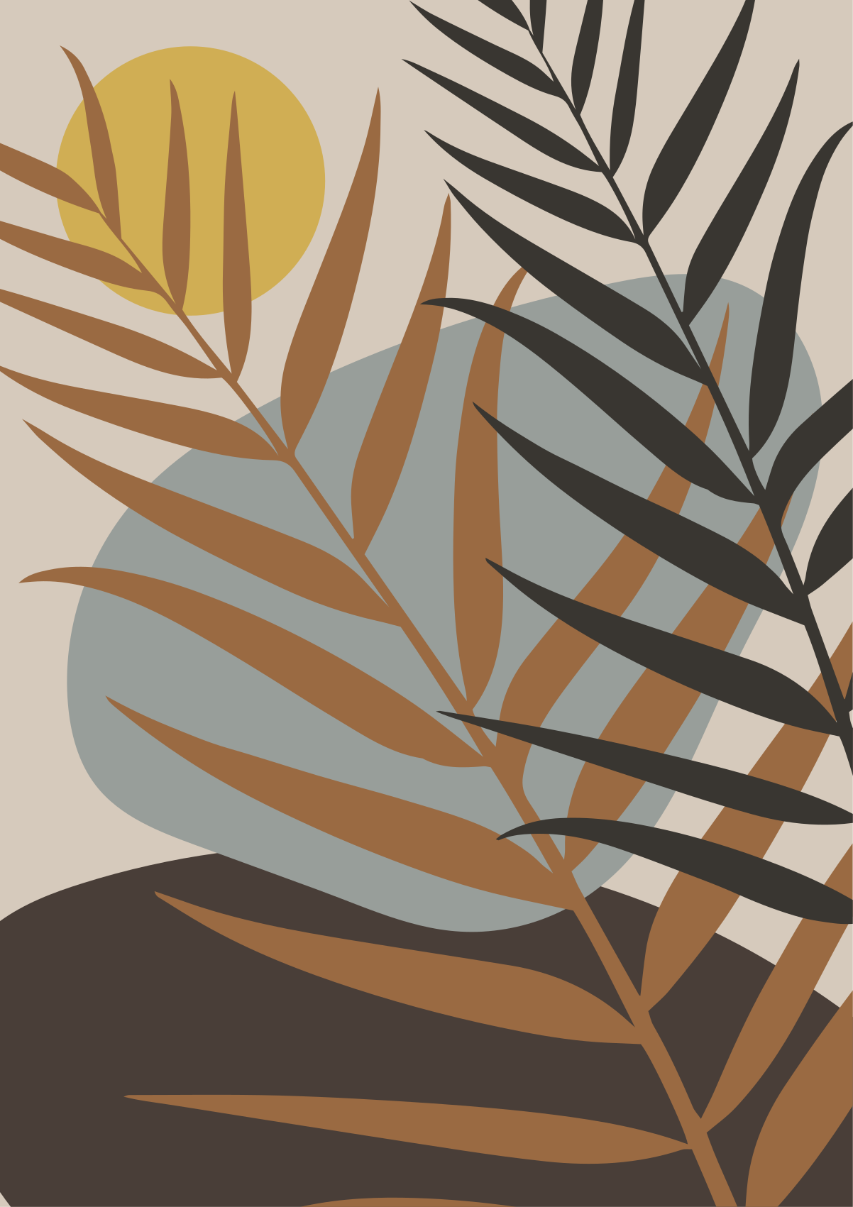 Botanical Sunset floral vinyl rug - TenStickers