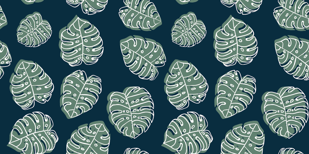 Monstera Leaf Pattern floral rug - TenStickers