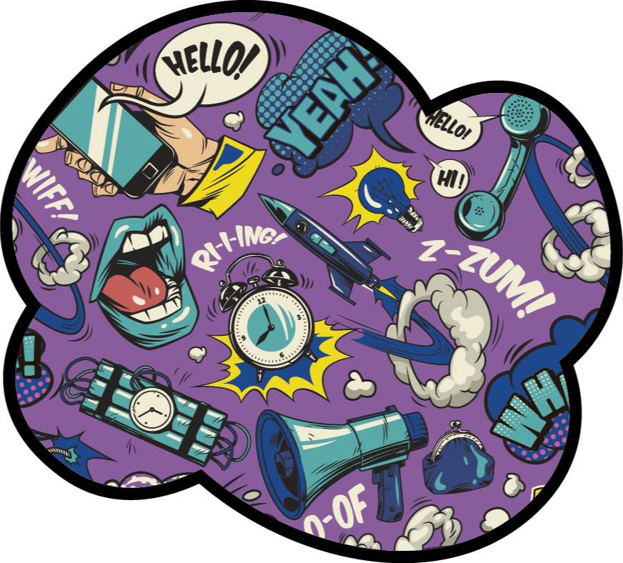 Comic Sound Effects game vinyl rug - TenStickers
