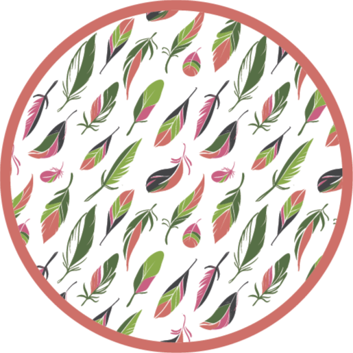 Botanical Patterned Circle floral vinyl rug - TenStickers