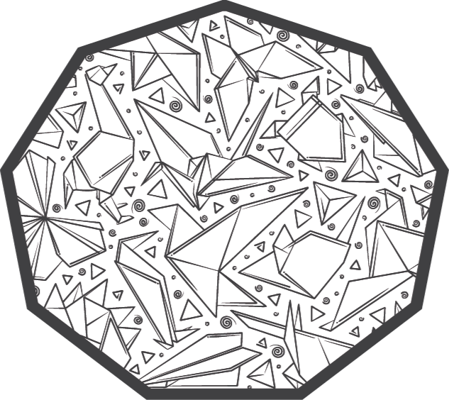 Geometric Shapes Octagon geometric vinyl rug - TenStickers