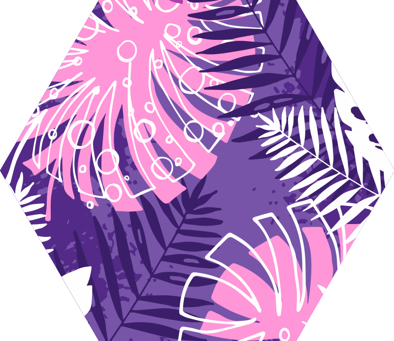 Botanical Statement floral vinyl rug - TenStickers