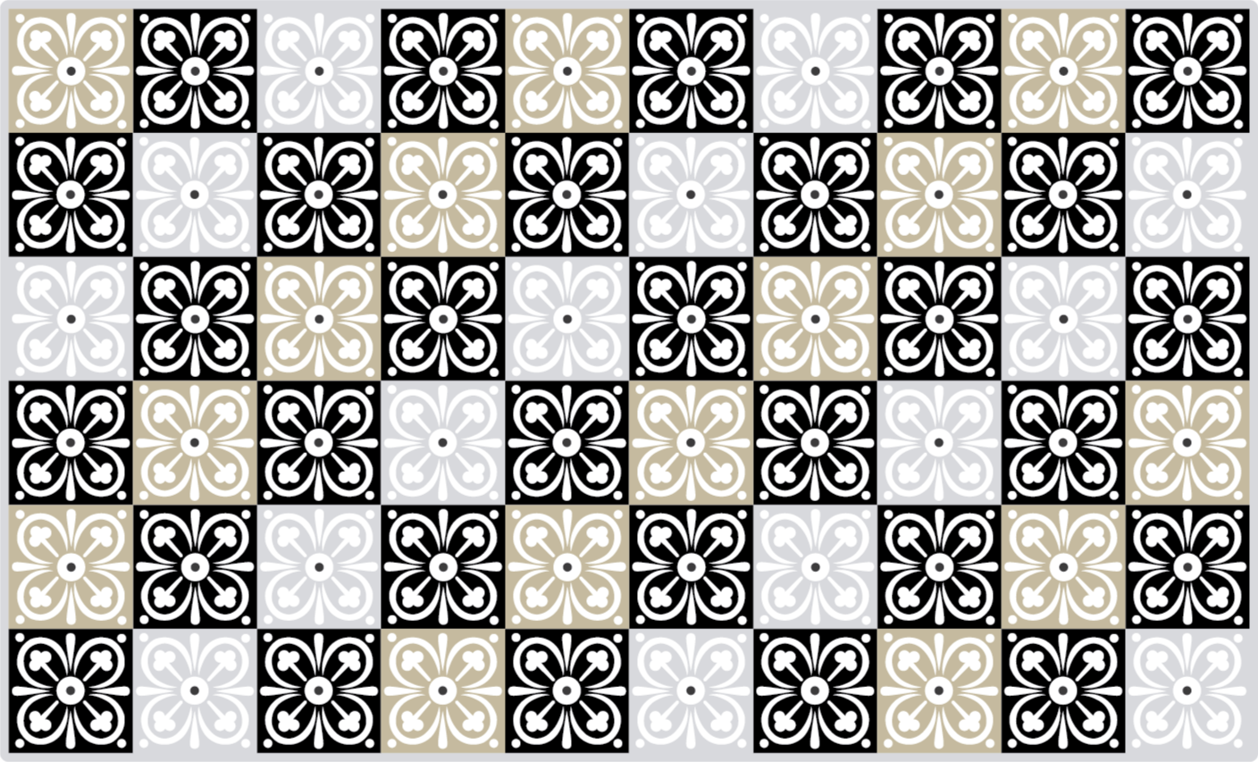 Ornate Patterned Tiles kitchen vinyl rug - TenStickers