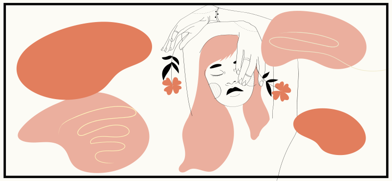 Abstract Facial Art minimal vinyl rug - TenStickers