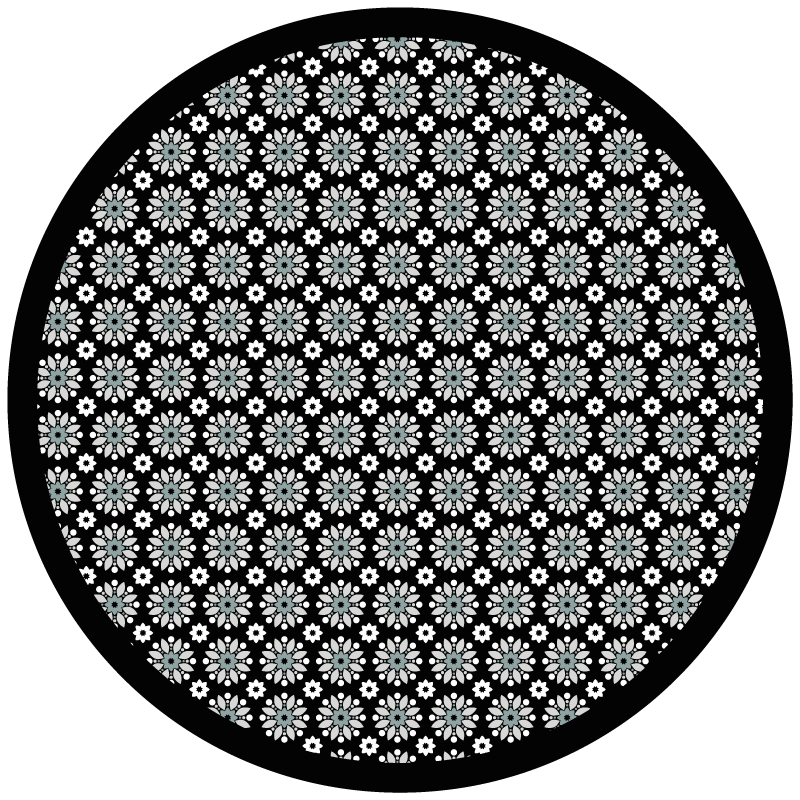 Floral Round Pattern floral vinyl rug - TenStickers