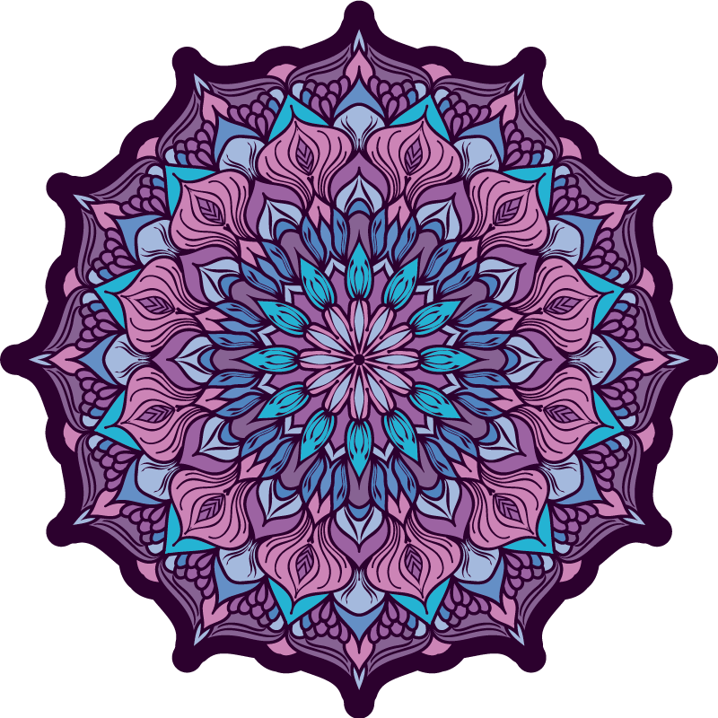Intricate Mandala Detail mandala vinyl rug - TenStickers
