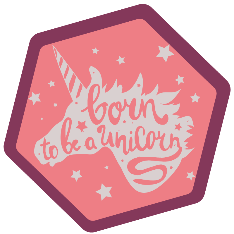 born to be a unicorn vinyl rug - TenStickers