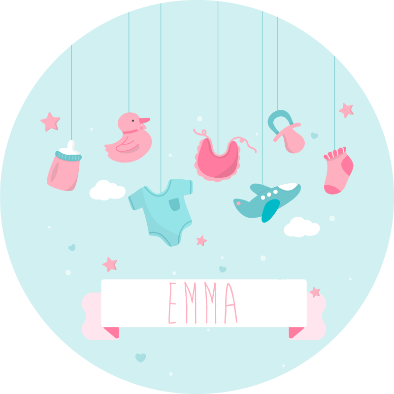 Personalized Nursery nursery vinyl rug - TenStickers