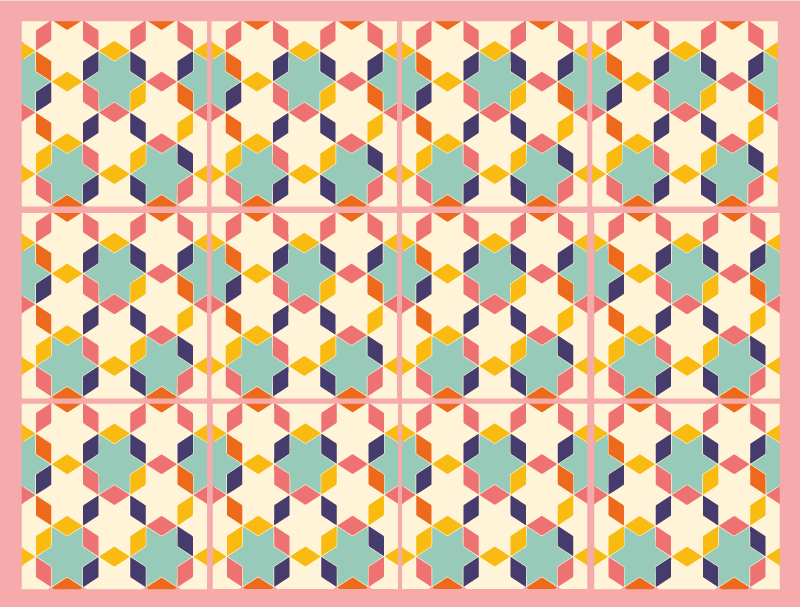 Colorful vintage tiles tile carpet - TenStickers