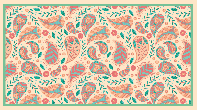 Paisley Pattern Fusion mandala vinyl rug - TenStickers