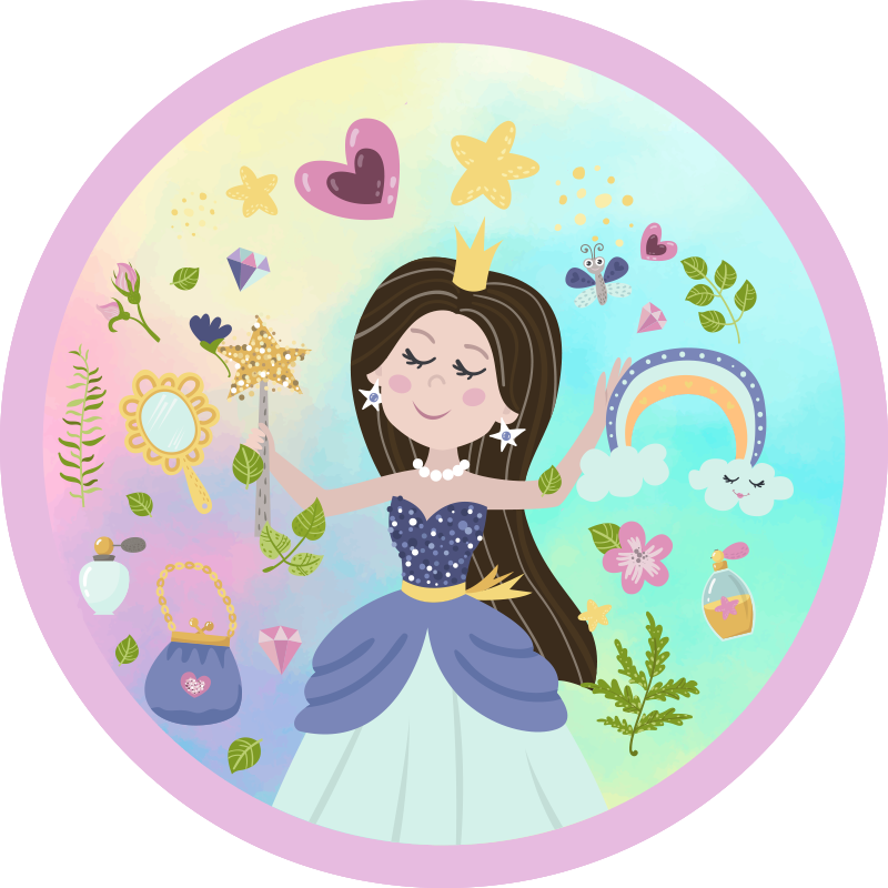 Fairytale Princess kids vinyl rug - TenStickers