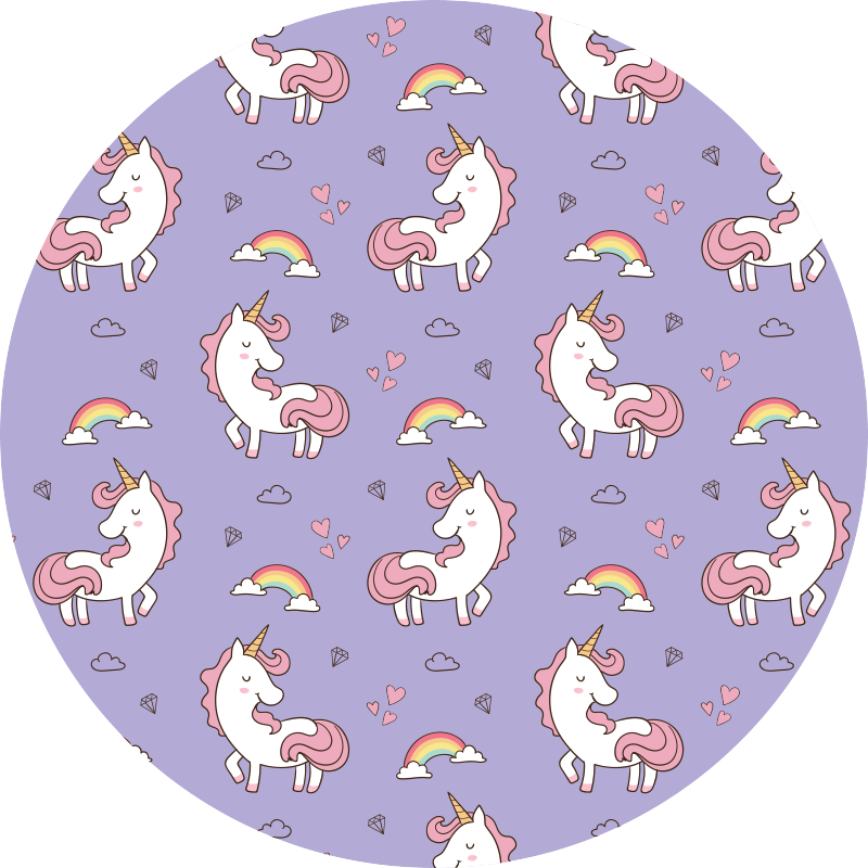 Unicorn Fantasy Pattern kids vinyl rug - TenStickers