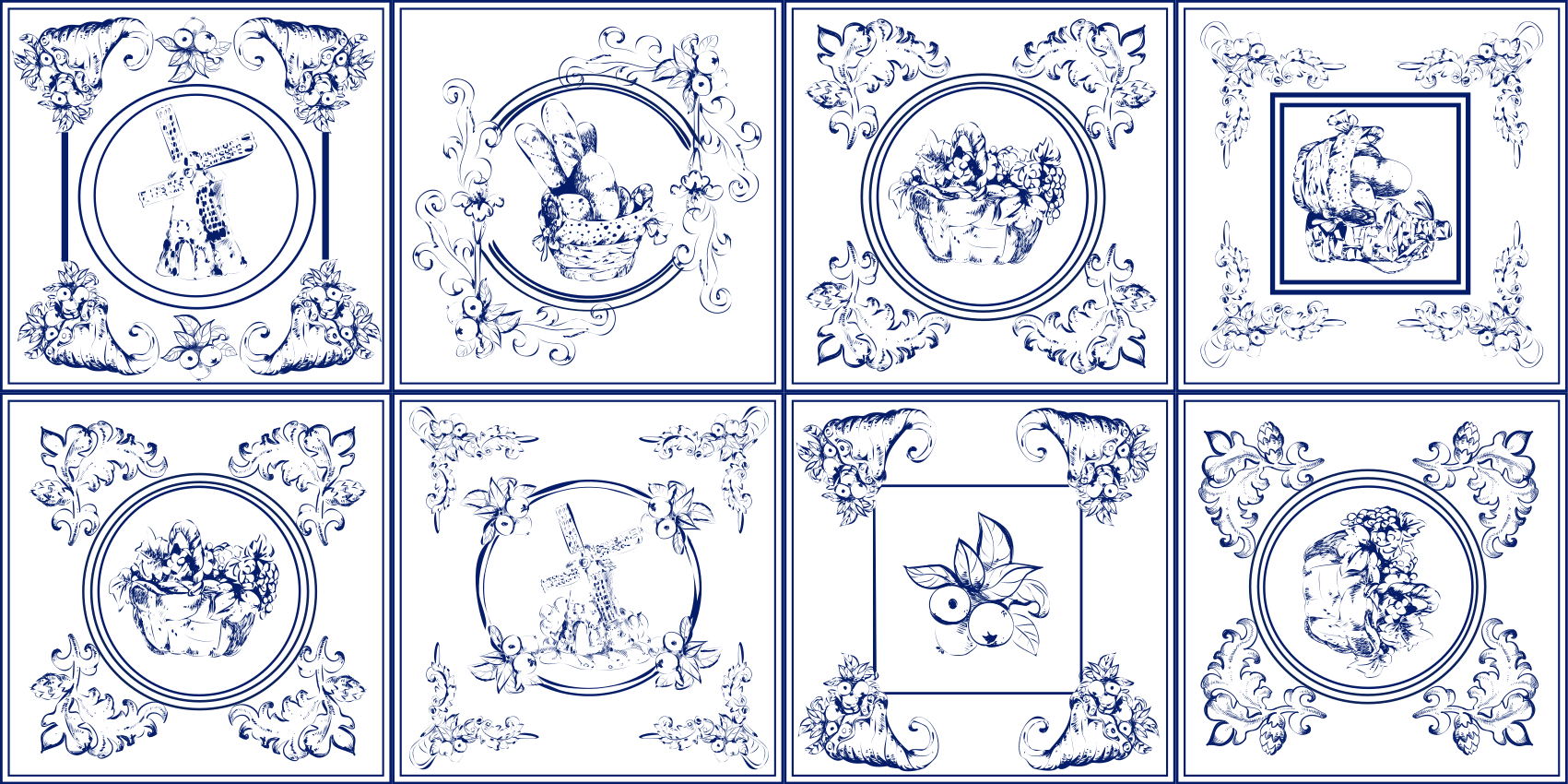 Porcelain Elegance tile vinyl rug - TenStickers