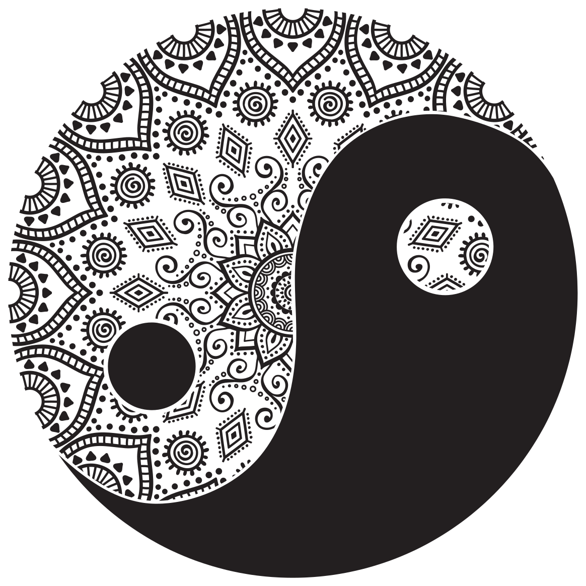 Mandala Yin Yang mandala vinyl rug - TenStickers