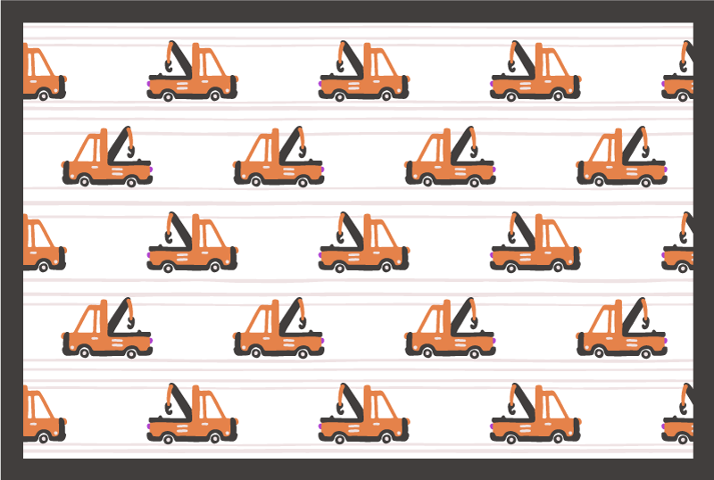 Toy Crane Pattern kids vinyl rug - TenStickers