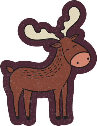 Cartoon Moose animal vinyl rug - TenStickers